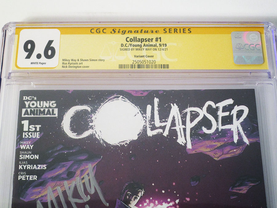 Collapser #1 Cover H Variant Nick Derington Cover Signed By Mikey Way CGC 9.6