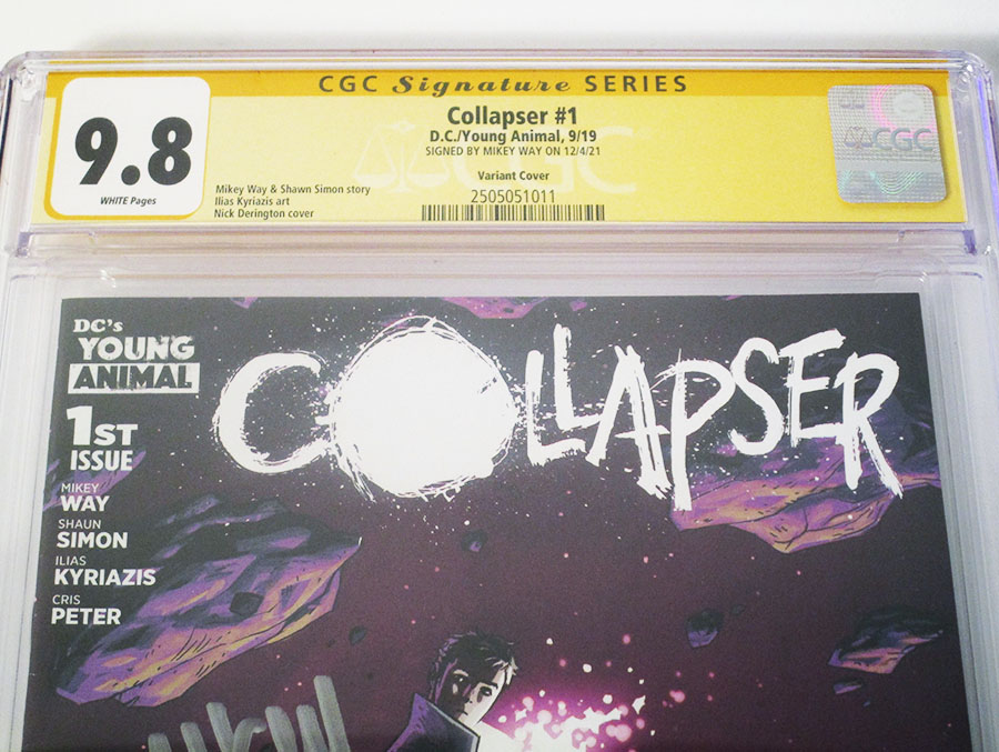 Collapser #1 Cover I Variant Nick Derington Cover Signed By Mikey Way CGC 9.8