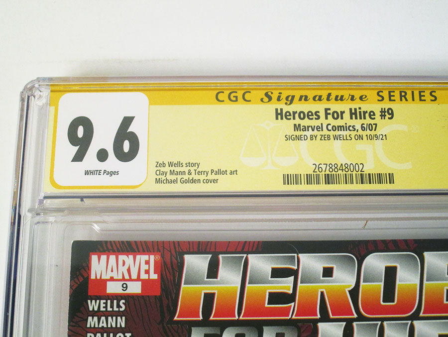Heroes For Hire Vol 2 #9 Cover B Signed By Zeb Wells CGC 9.6