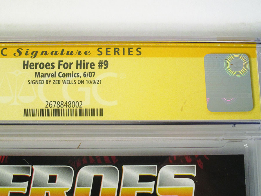 Heroes For Hire Vol 2 #9 Cover B Signed By Zeb Wells CGC 9.6