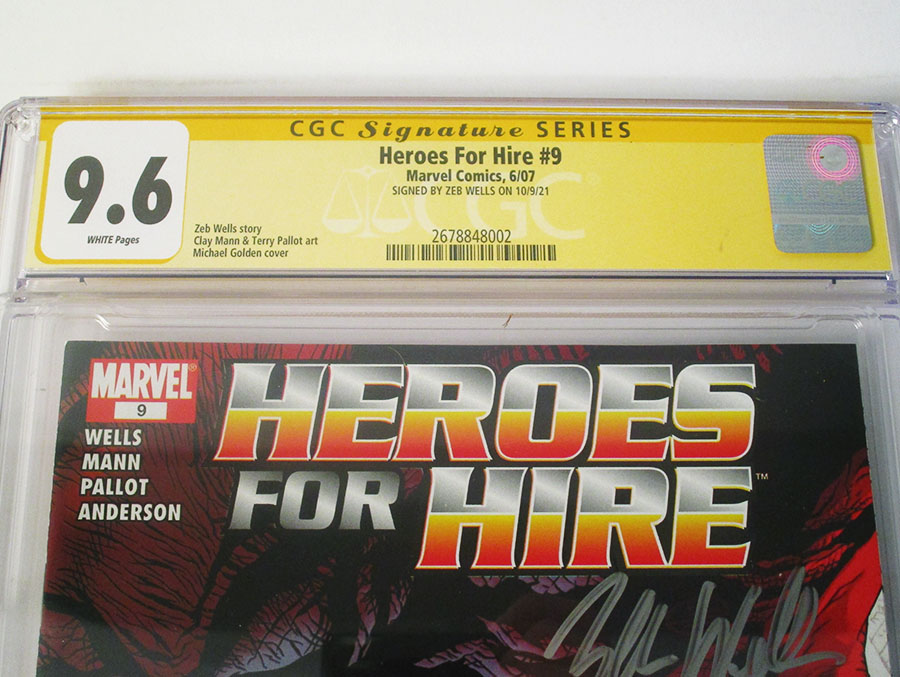 Heroes For Hire Vol 2 #9 Cover B Signed By Zeb Wells CGC 9.6