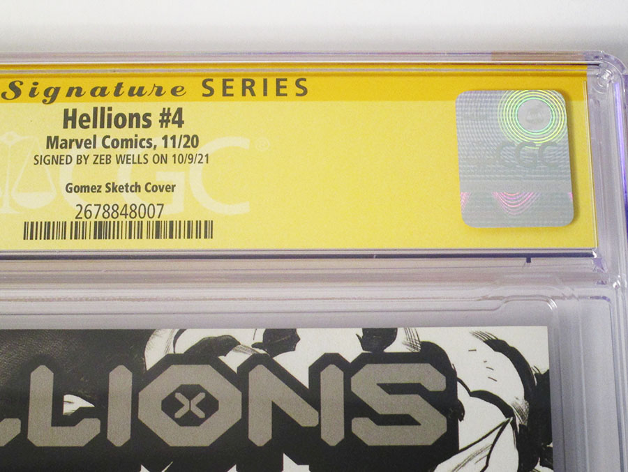Hellions #4 Cover D Carlos E Gomez Sketch Cover Signed By Zeb Wells CGC 9.6