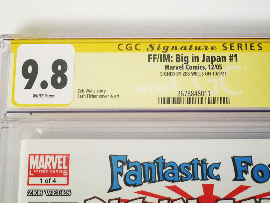 Fantastic Four Iron Man Big In Japan #1 Cover B Signed By Zeb Wells CGC 9.8