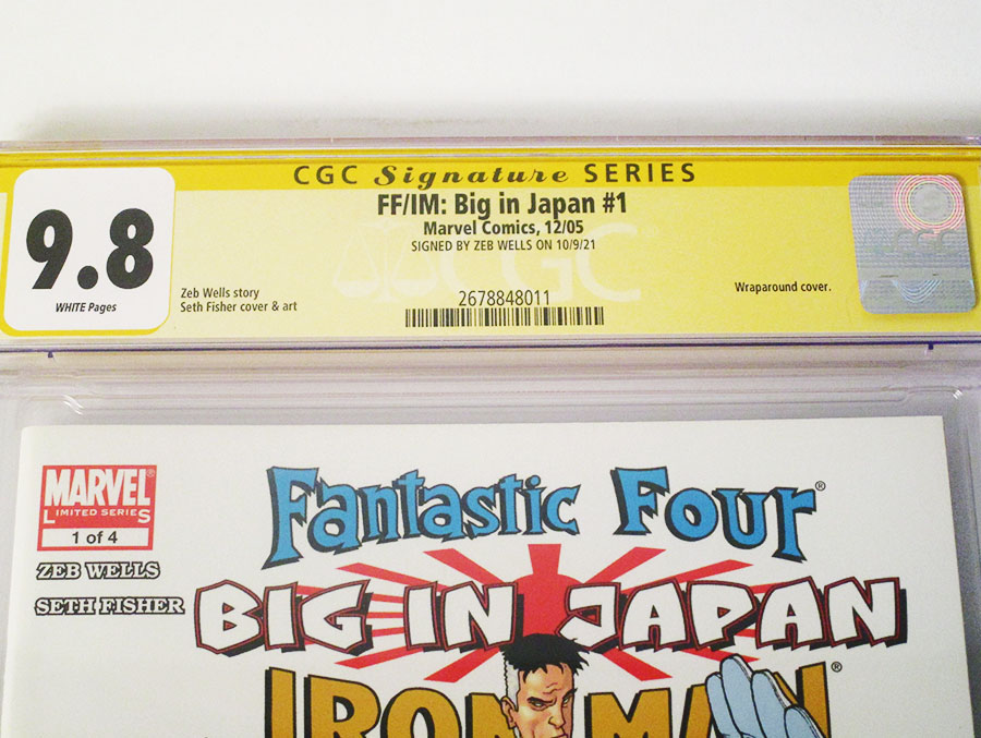 Fantastic Four Iron Man Big In Japan #1 Cover B Signed By Zeb Wells CGC 9.8