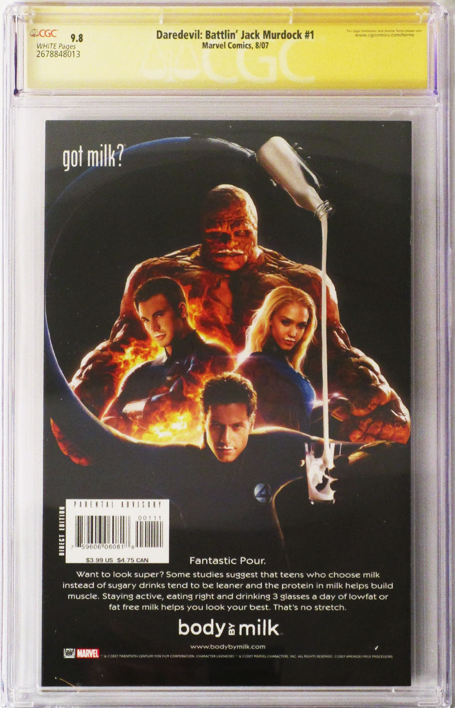 Daredevil Battlin Jack Murdock #1 Cover B Signed By Zeb Wells CGC 9.8