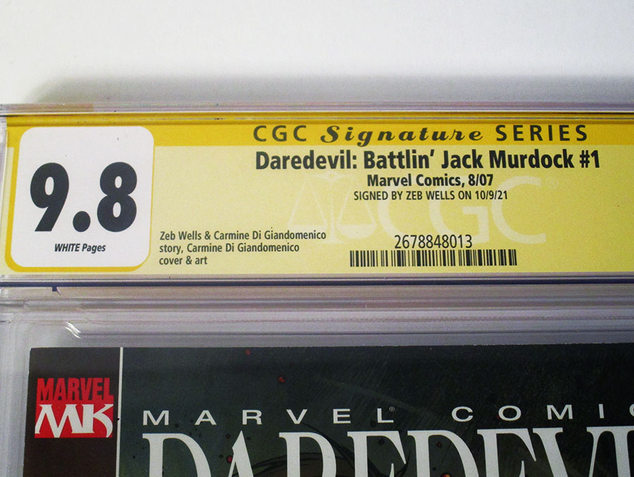 Daredevil Battlin Jack Murdock #1 Cover B Signed By Zeb Wells CGC 9.8