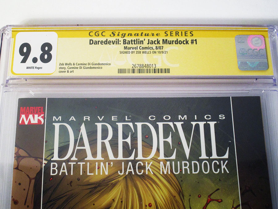 Daredevil Battlin Jack Murdock #1 Cover B Signed By Zeb Wells CGC 9.8