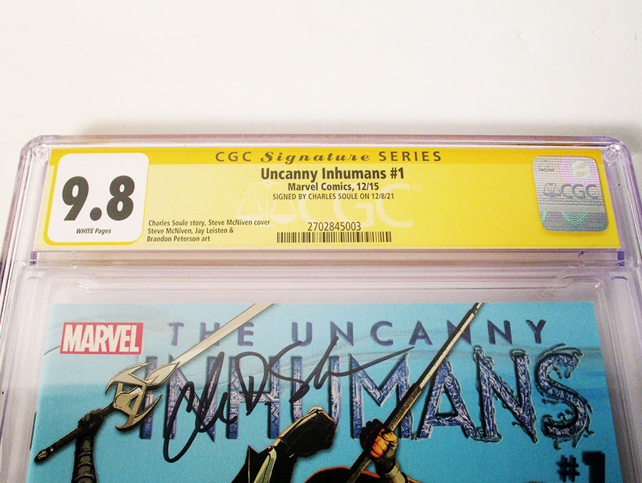 Uncanny Inhumans #1 Cover L Regular Steve McNiven Cover Signed By Charles Soule CGC 9.8