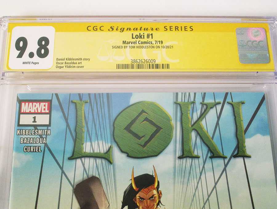 Loki Vol 3 #1 Cover G 1st Ptg Regular Ozgur Yildirim Cover Signed By Tom Hiddleston CGC 9.8