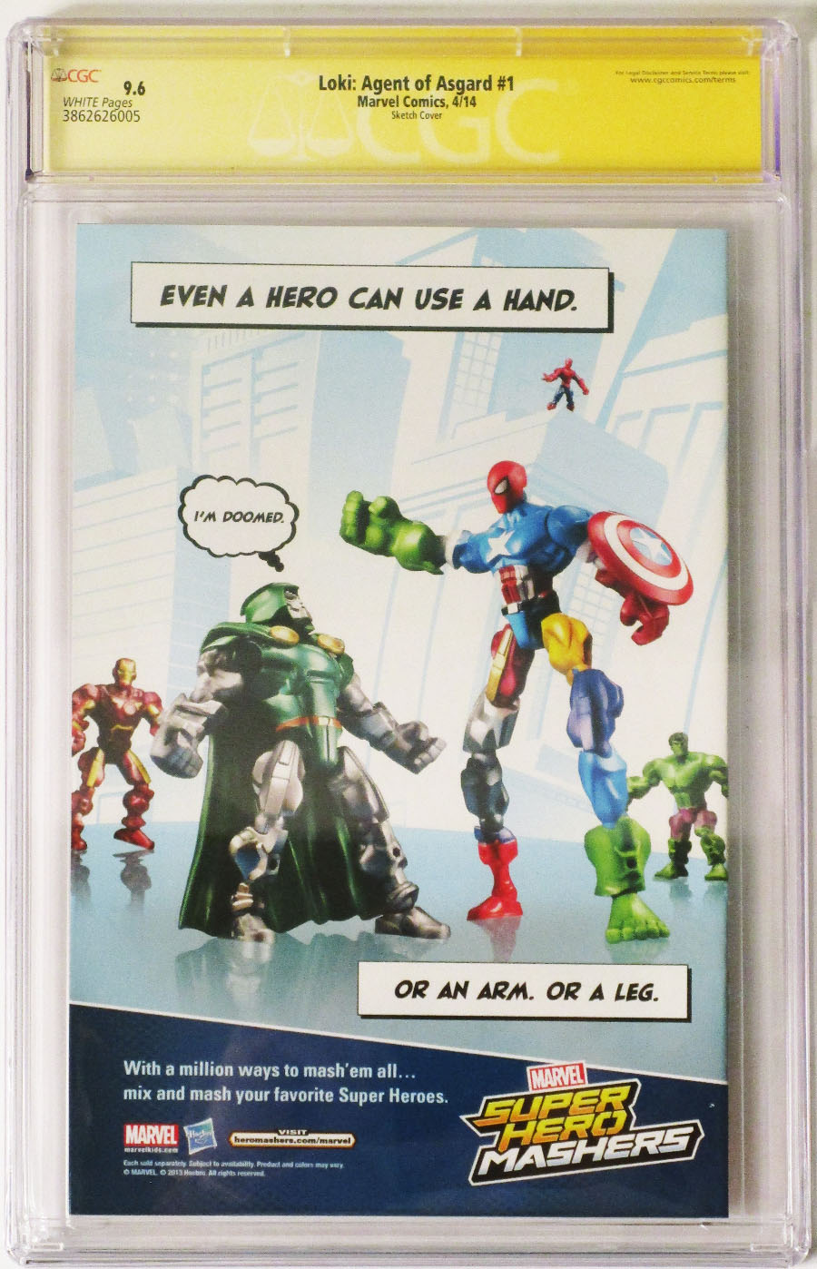 Loki Agent Of Asgard #1 Cover G Incentive Frank Cho Sketch Variant Cover Signed By Tom Hiddleston CGC 9.6