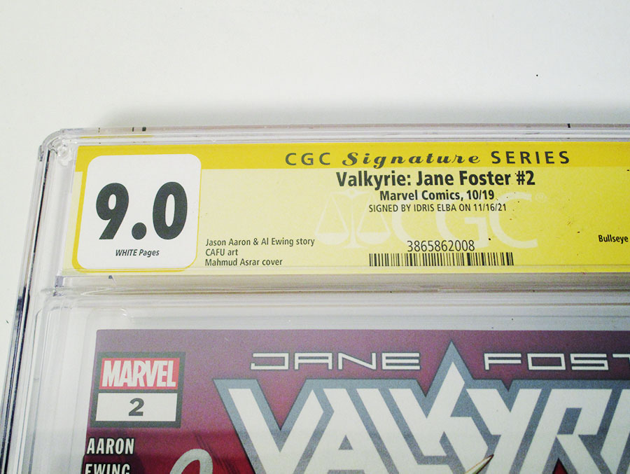 Valkyrie Jane Foster #2 Cover D 1st Ptg Regular Mahmud Asrar Cover Signed By Idris Elba CGC 9