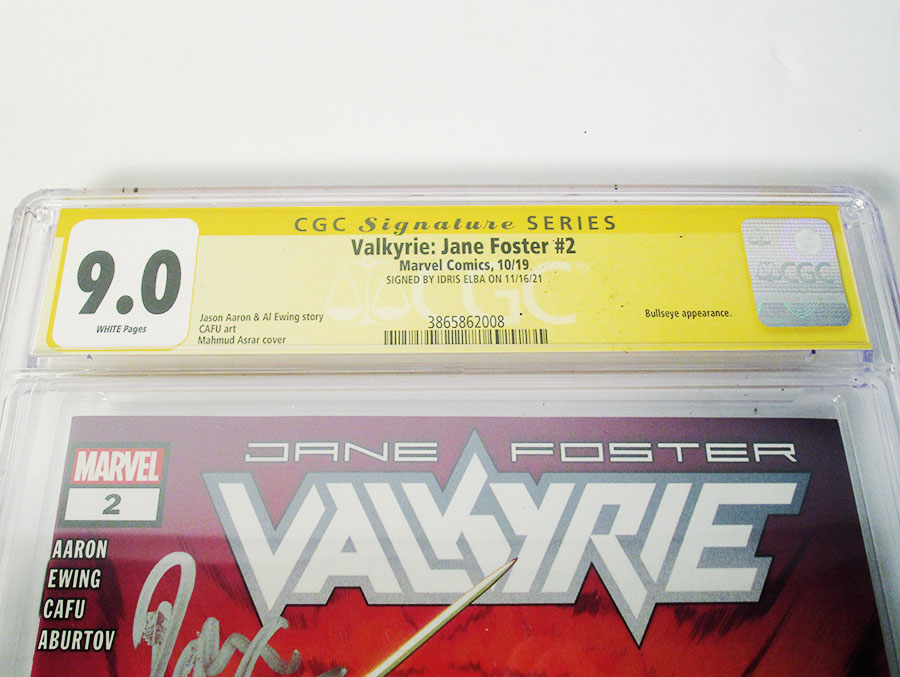 Valkyrie Jane Foster #2 Cover D 1st Ptg Regular Mahmud Asrar Cover Signed By Idris Elba CGC 9