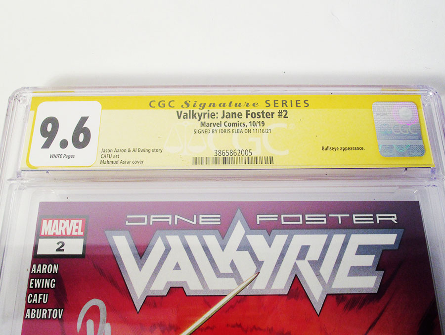 Valkyrie Jane Foster #2 Cover E 1st Ptg Regular Mahmud Asrar Cover Signed By Idris Elba CGC 9.6