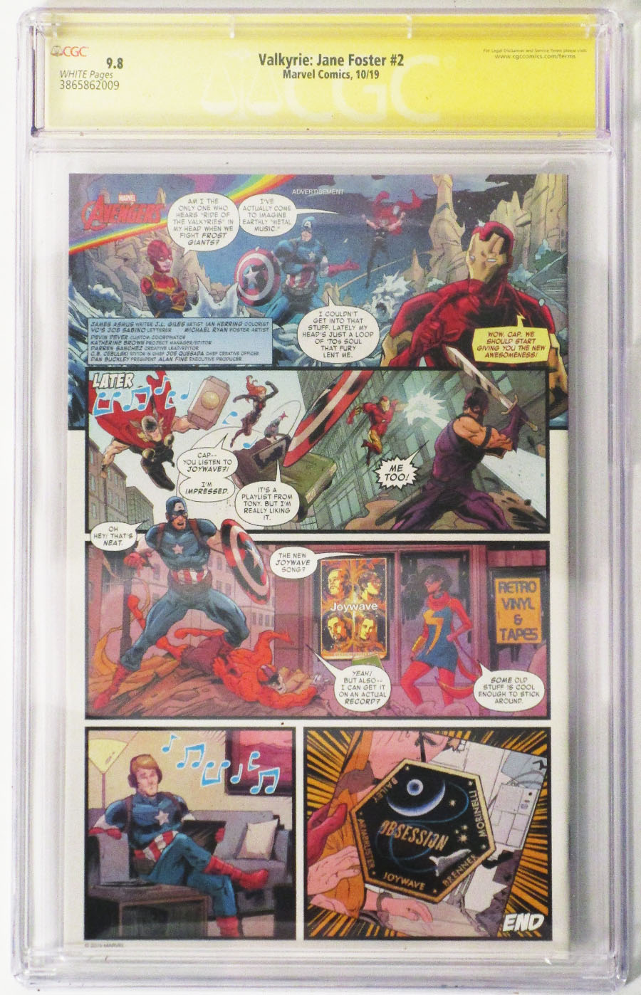 Valkyrie Jane Foster #2 Cover F 1st Ptg Regular Mahmud Asrar Cover Signed By Idris Elba CGC 9.8