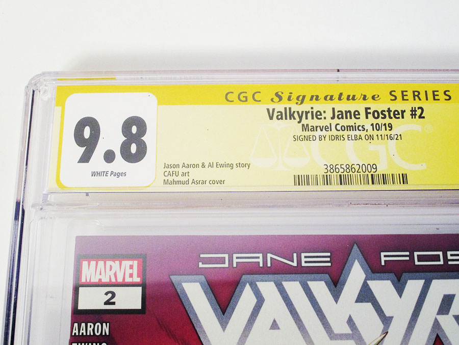 Valkyrie Jane Foster #2 Cover F 1st Ptg Regular Mahmud Asrar Cover Signed By Idris Elba CGC 9.8