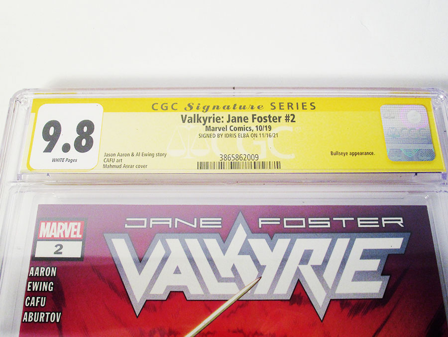 Valkyrie Jane Foster #2 Cover F 1st Ptg Regular Mahmud Asrar Cover Signed By Idris Elba CGC 9.8