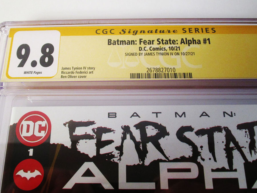 Batman Fear State Alpha #1 (One Shot) Cover F Regular Ben Oliver Cover Signed By James Tynion IV CGC 9.8