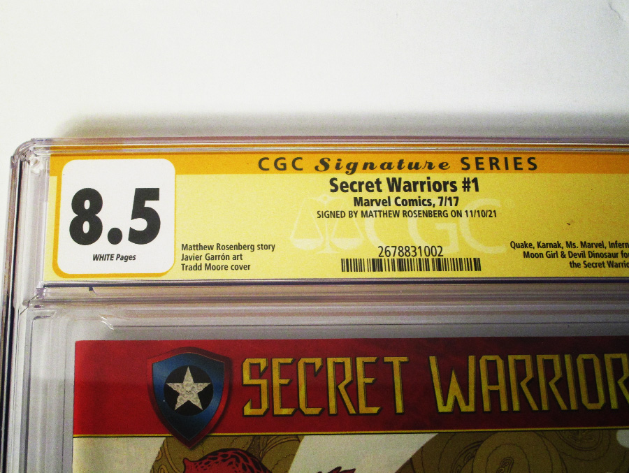 Secret Warriors Vol 2 #1 Cover F Regular Tradd Moore Cover Signed By Matthew Rosenberg CGC 8.5