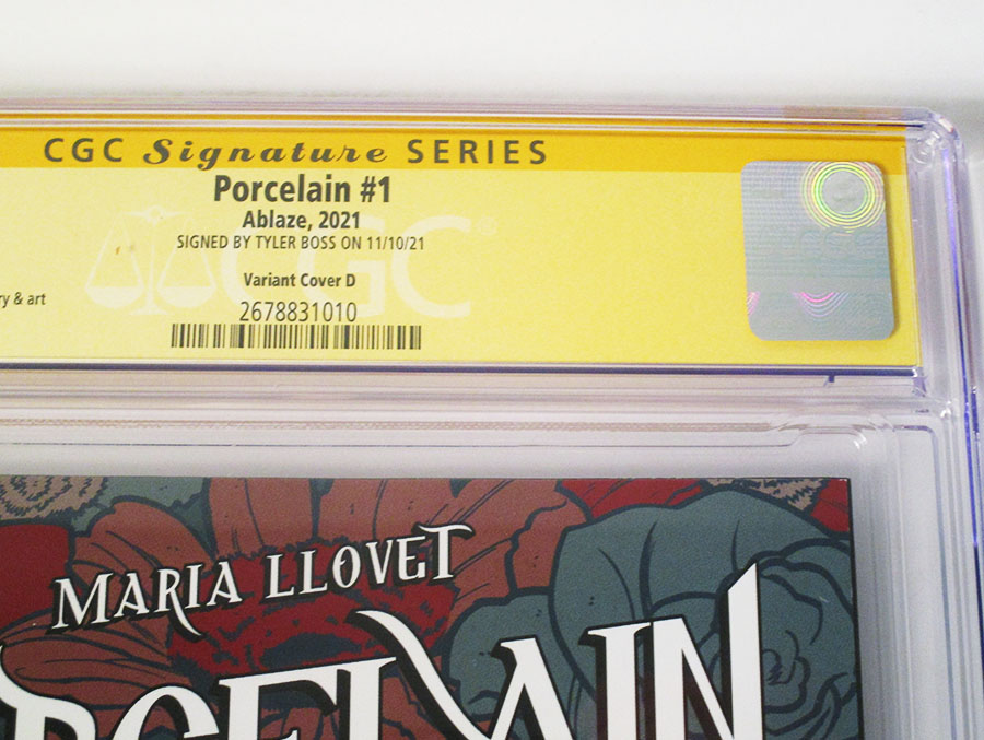 Maria Llovets Porcelain #1 Cover N Variant Tyler Boss Cover Signed By Tyler Boss CGC 9