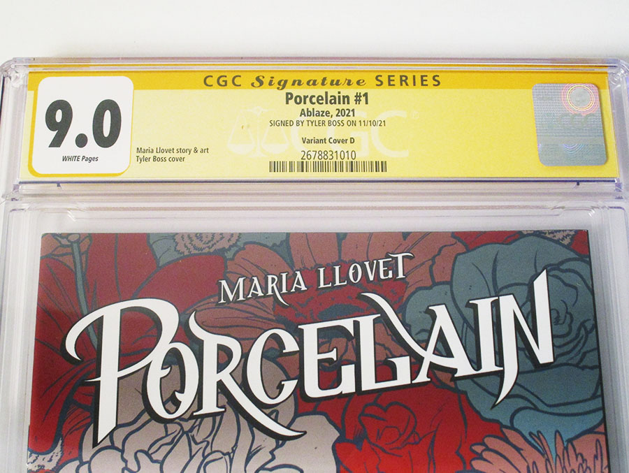 Maria Llovets Porcelain #1 Cover N Variant Tyler Boss Cover Signed By Tyler Boss CGC 9