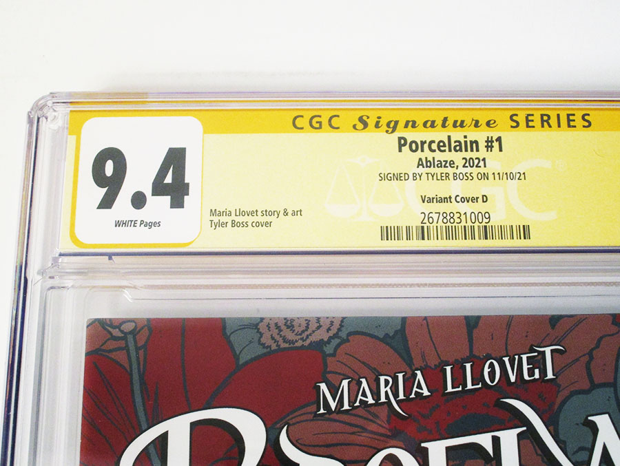 Maria Llovets Porcelain #1 Cover O Variant Tyler Boss Cover Signed By Tyler Boss CGC 9.4