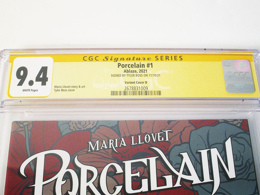 Maria Llovets Porcelain #1 Cover O Variant Tyler Boss Cover Signed By Tyler Boss CGC 9.4