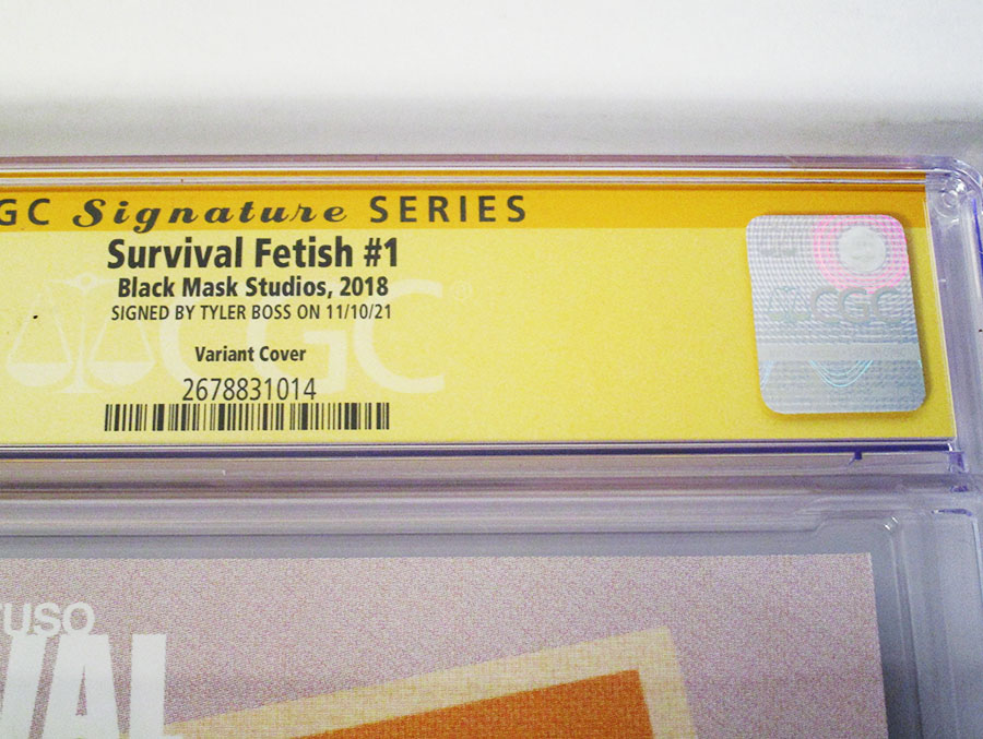 Survival Fetish #1 Cover D Variant Tyler Boss Cover Signed By Tyler Boss CGC 9.8