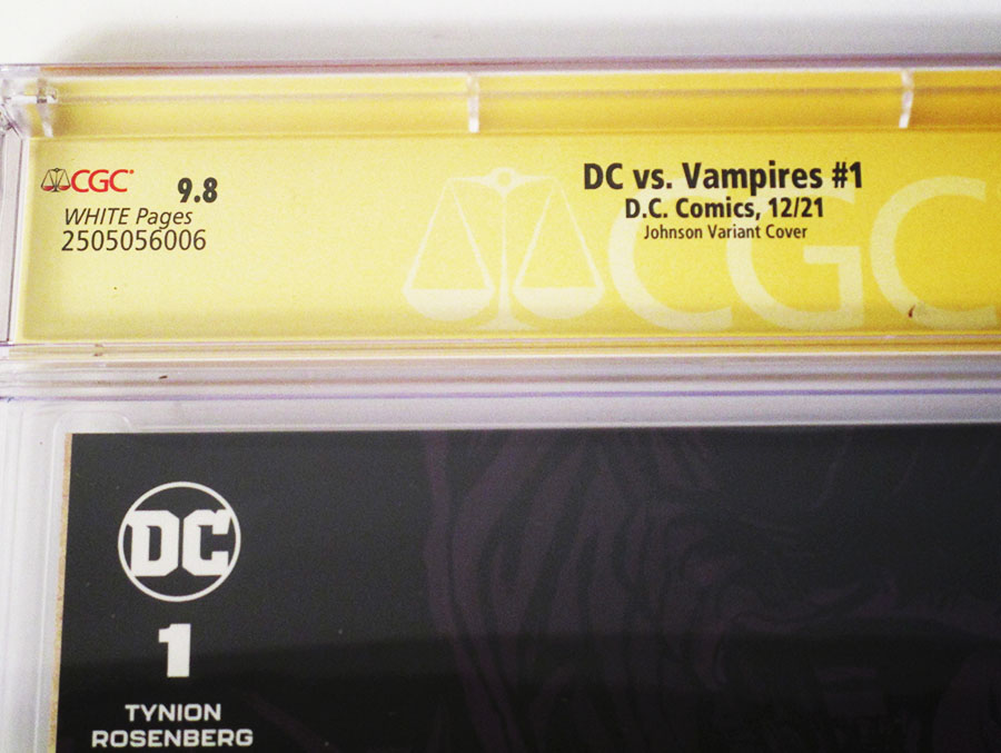 DC Vs Vampires #1 Cover O Incentive Daniel Warren Johnson Card Stock Variant Cover Signed By James Tynion IV and Matthew Rosenberg CGC 9.8