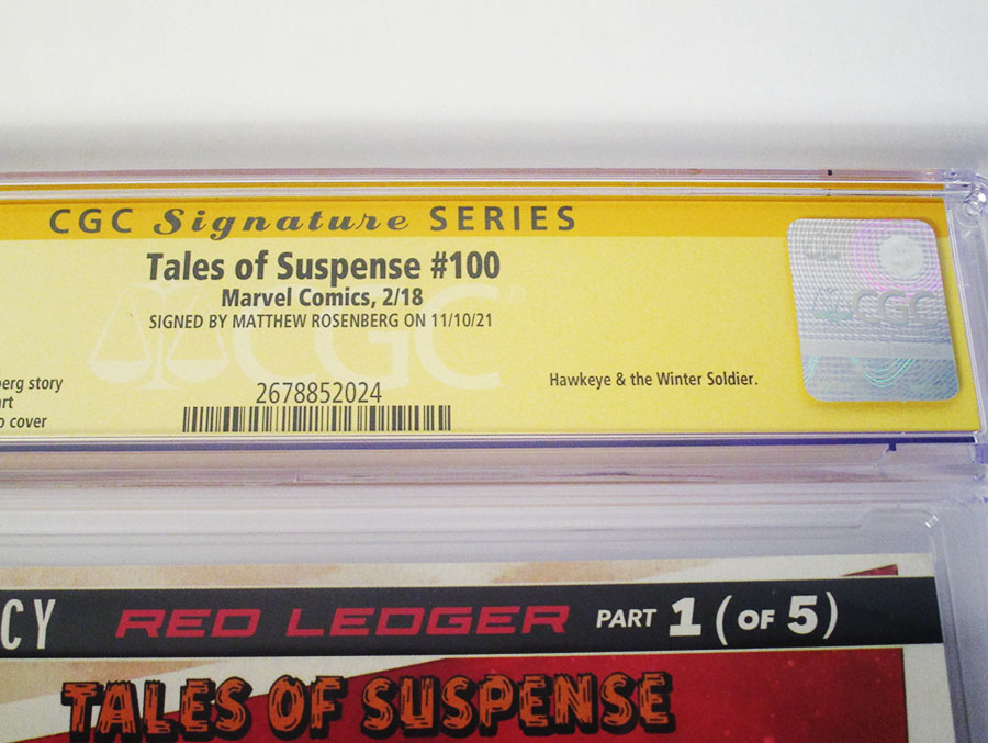 Tales Of Suspense #100 Cover E Regular Marco Checchetto Cover (Marvel Legacy Tie-In) Signed By Matthew Rosenberg CGC 9.2