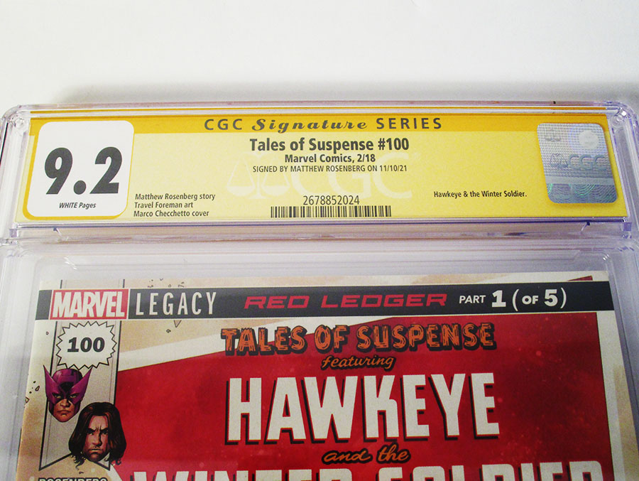 Tales Of Suspense #100 Cover E Regular Marco Checchetto Cover (Marvel Legacy Tie-In) Signed By Matthew Rosenberg CGC 9.2