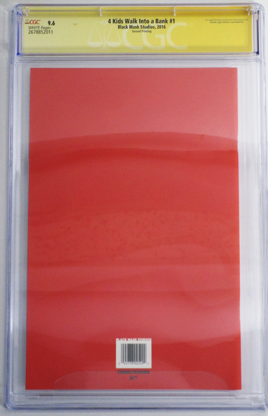 4 Kids Walk Into A Bank #1 Cover I 2nd Ptg Tyler Boss Variant Cover Signed By Tyler Boss and Matthew Rosenberg CGC 9.6