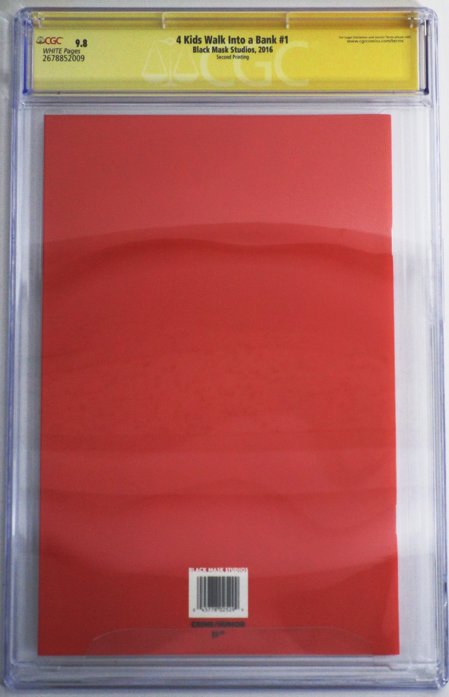 4 Kids Walk Into A Bank #1 Cover J 2nd Ptg Tyler Boss Variant Cover Signed By Tyler Boss and Matthew Rosenberg CGC 9.8