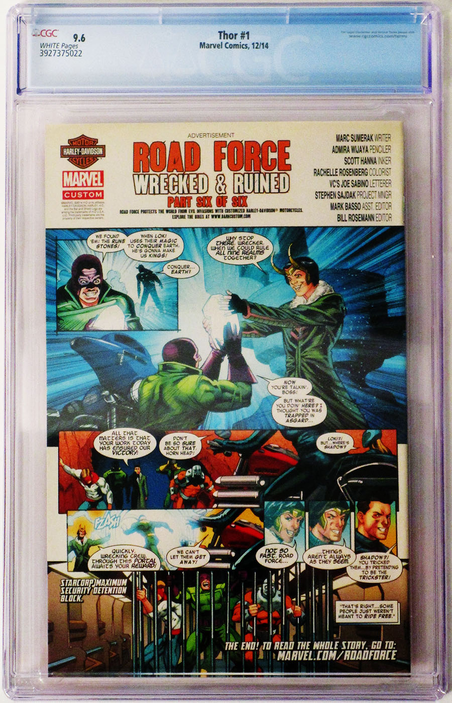 Thor Vol 4 #1 Cover P CGC 9.6 1st Ptg Regular Russell Dauterman Cover