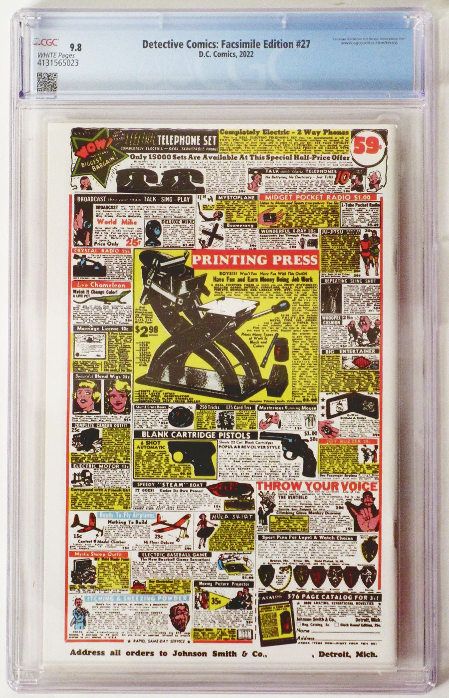 Detective Comics #27 Cover E Facsimile Edition (2022) DF CGC Graded 9.8