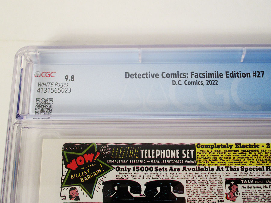 Detective Comics #27 Cover E Facsimile Edition (2022) DF CGC Graded 9.8