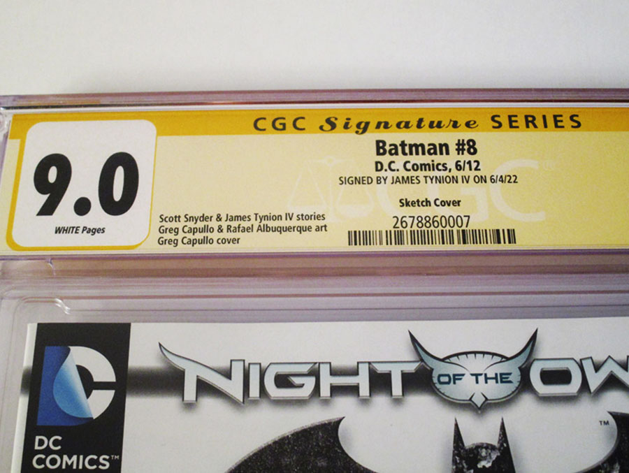 Batman Vol 2 #8 Cover G Incentive Greg Capullo Sketch Cover Signed By James Tynion IV CGC 9.0