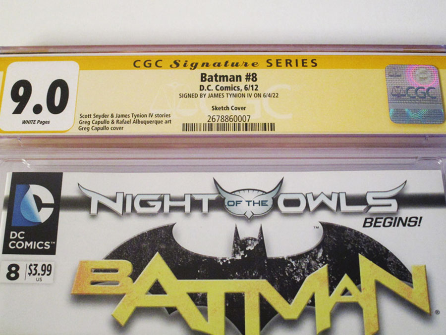 Batman Vol 2 #8 Cover G Incentive Greg Capullo Sketch Cover Signed By James Tynion IV CGC 9.0