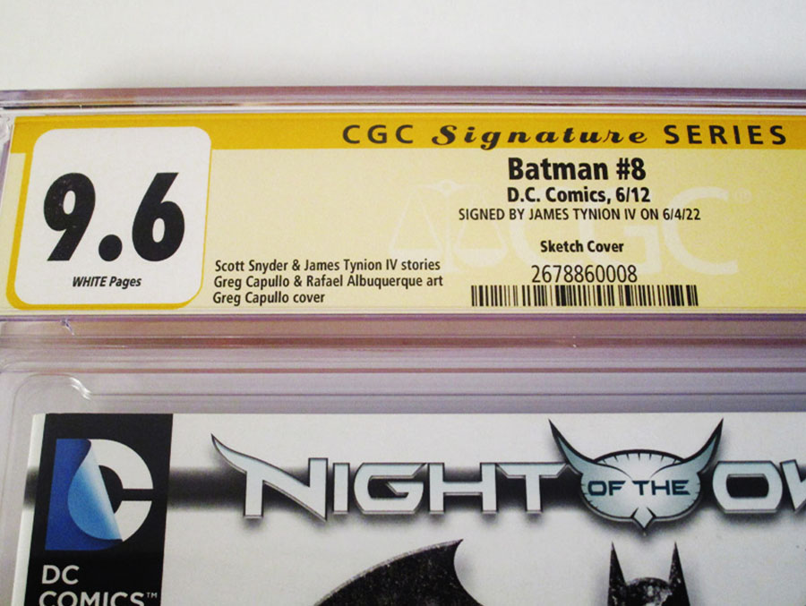 Batman Vol 2 #8 Cover H Incentive Greg Capullo Sketch Cover Signed By James Tynion IV CGC 9.6