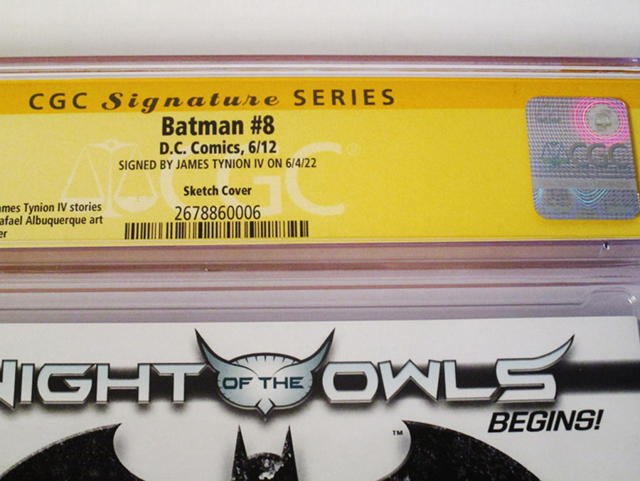 Batman Vol 2 #8 Cover I Incentive Greg Capullo Sketch Cover Signed By James Tynion IV CGC 9.8