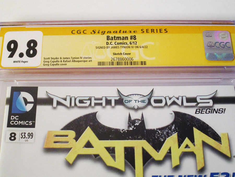 Batman Vol 2 #8 Cover I Incentive Greg Capullo Sketch Cover Signed By James Tynion IV CGC 9.8
