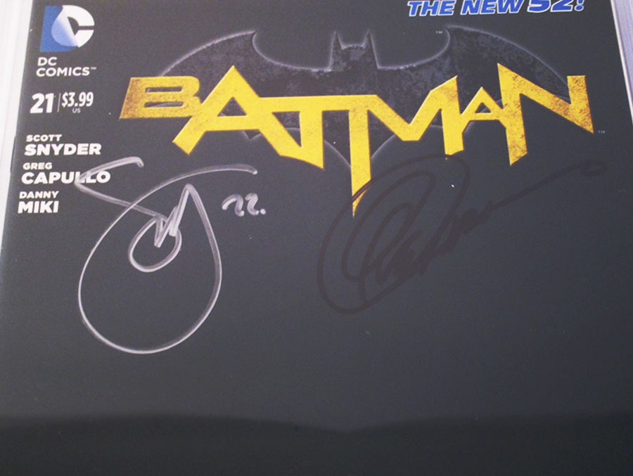 Batman Vol 2 #21 Cover H 1st Ptg Regular Greg Capullo Cover (Batman Zero Year Tie-In) Signed By Scott Snyder and Greg Capullo CGC 9.2