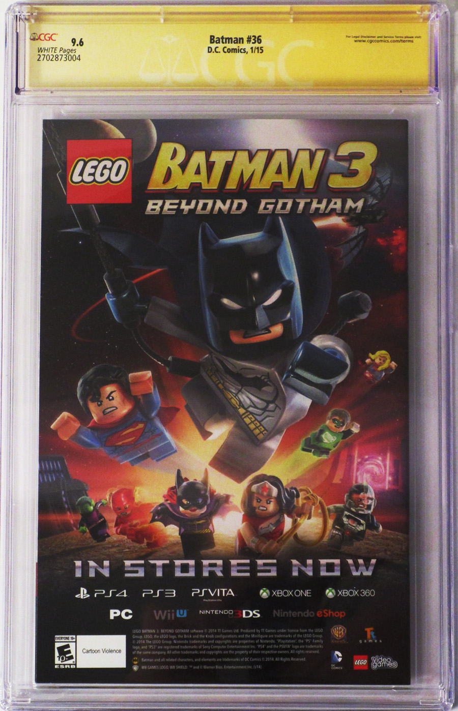 Batman Vol 2 #36 Cover H Regular Greg Capullo Cover Signed By Scott Snyder and Greg Capullo CGC 9.6