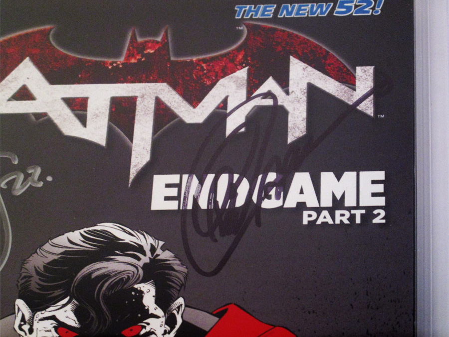 Batman Vol 2 #36 Cover H Regular Greg Capullo Cover Signed By Scott Snyder and Greg Capullo CGC 9.6