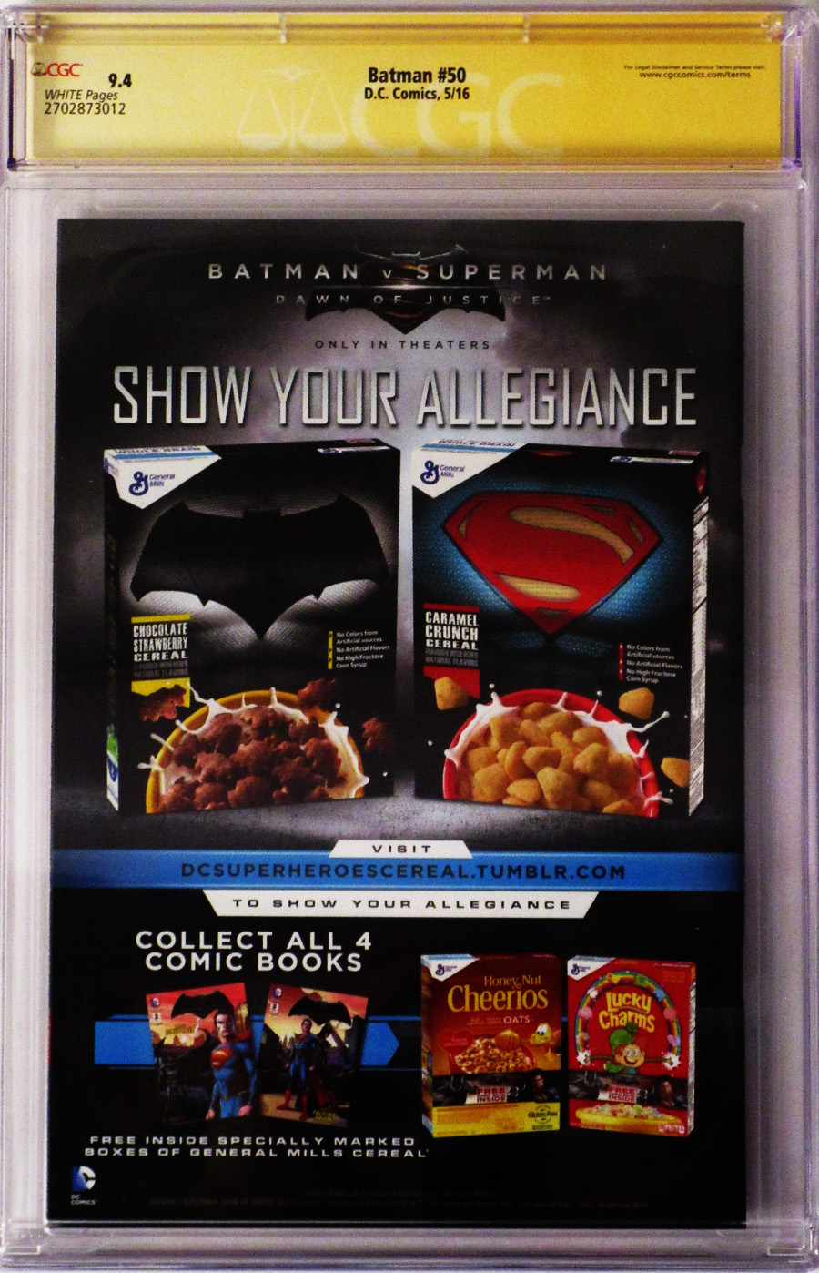 Batman Vol 2 #50 Cover M Regular Greg Capullo Cover Signed By Scott Snyder and Greg Capullo CGC 9.4