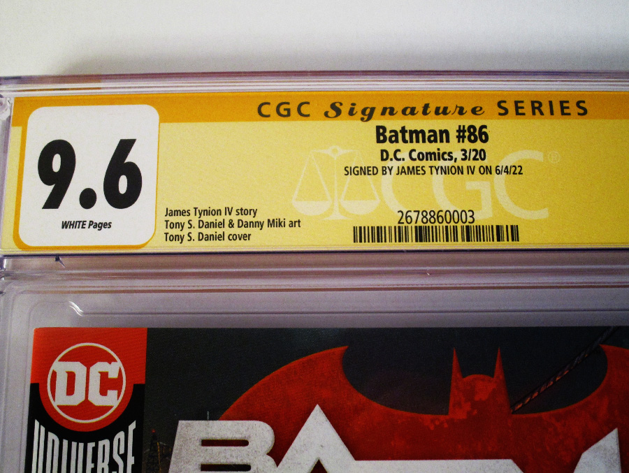 Batman Vol 3 #86 Cover F 1st Ptg Regular Tony S Daniel Cover Signed By James Tynion IV CGC 9.6