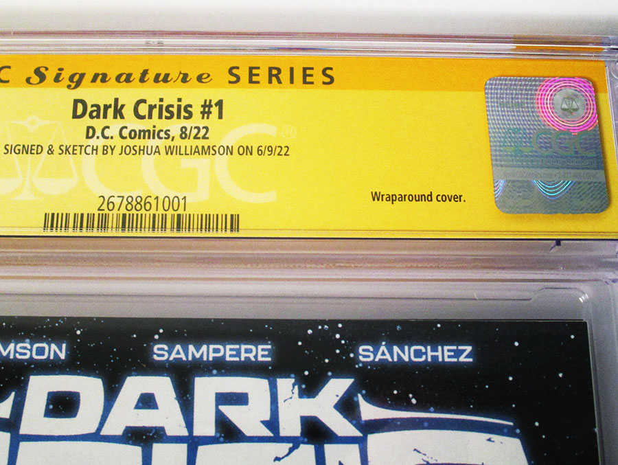 Dark Crisis #1 Cover W Regular Daniel Sampere Wraparound Cover Signed By Joshua Williamson CGC 9.8