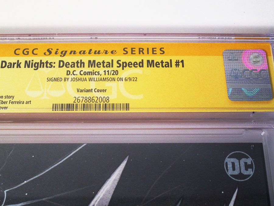 Dark Nights Death Metal Speed Metal #1 (One Shot) Cover D Incentive Peach Momoko Variant Cover Signed By Joshua Williamson CGC 9.8