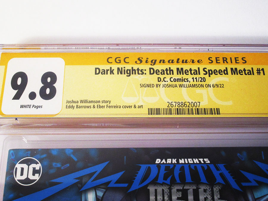 Dark Nights Death Metal Speed Metal #1 (One Shot) Cover E Regular Howard Porter Card Stock Cover Signed By Joshua Williamson CGC 9.8