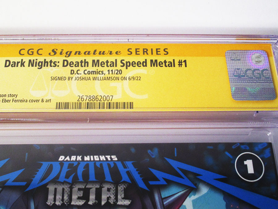Dark Nights Death Metal Speed Metal #1 (One Shot) Cover E Regular Howard Porter Card Stock Cover Signed By Joshua Williamson CGC 9.8