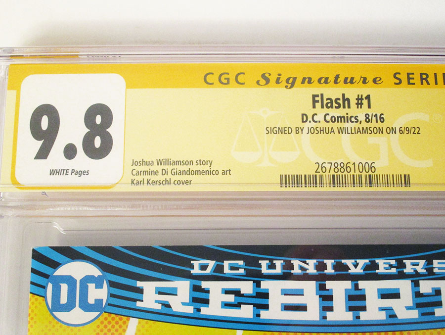 Flash Vol 5 #1 Cover E 1st Ptg Regular Karl Kerschl Cover Signed By Joshua Williamson CGC 9.8